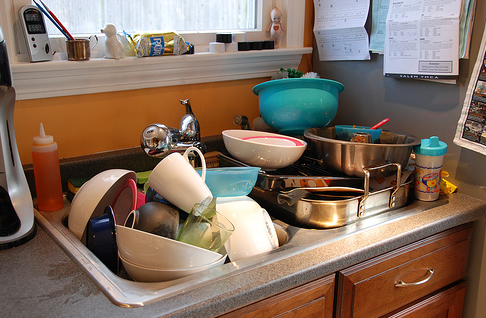 ... inevitable: cleaning the dishes ...